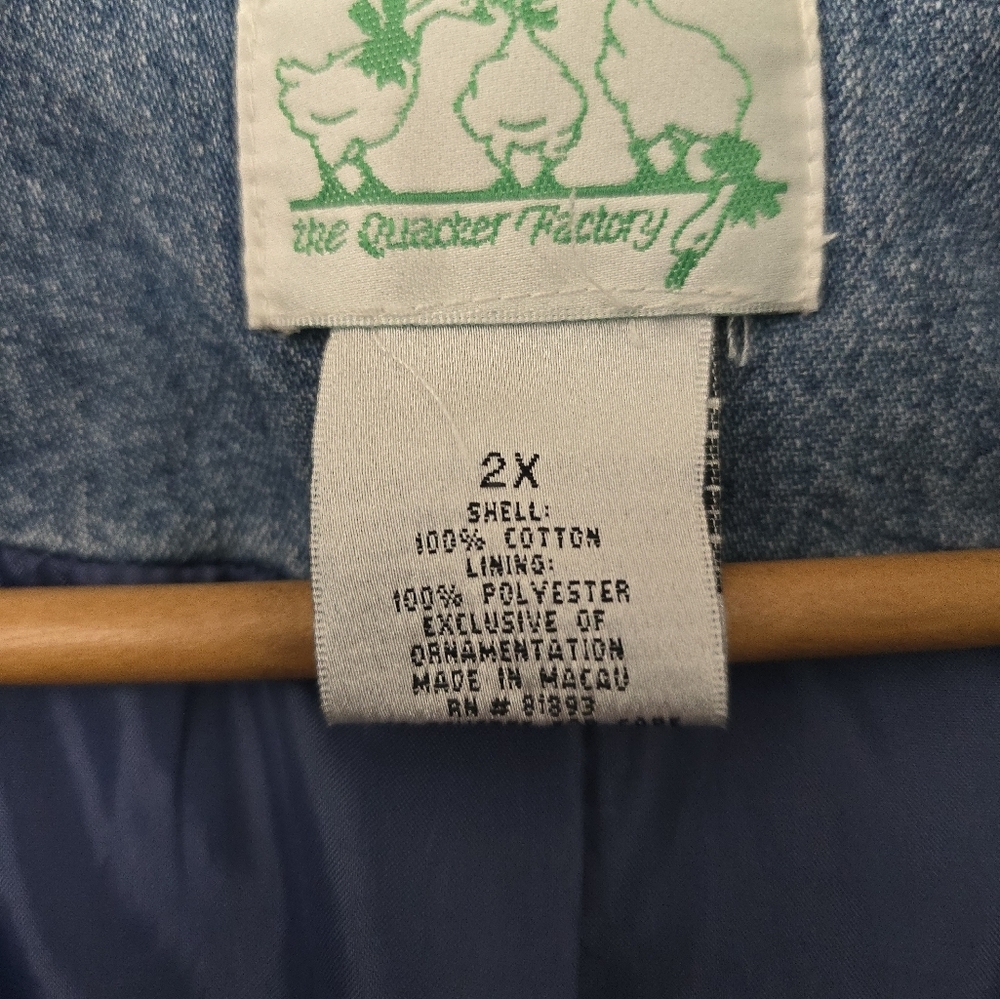 Ladies Quacker Factory 1-Button Lined Denim Jacke… - image 4